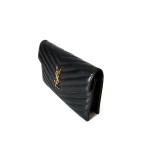 Saint Laurent Monogram Envelope Bag in Quilted Grained Leather